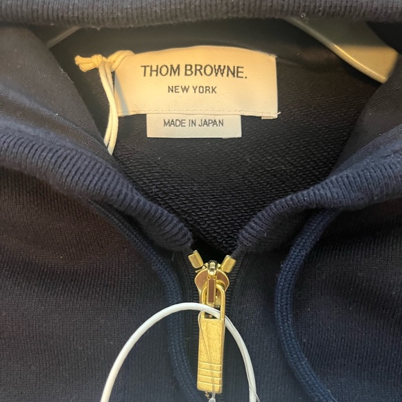 Bnwt Thom Browne 4 bar Zip Up Hoody Navy - Picture 2 of 9